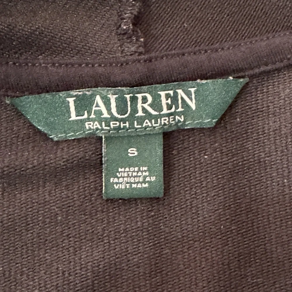 Lauren Ralph Lauren Women's Small‎ Open Front Cardigan Black Draped Lightweight